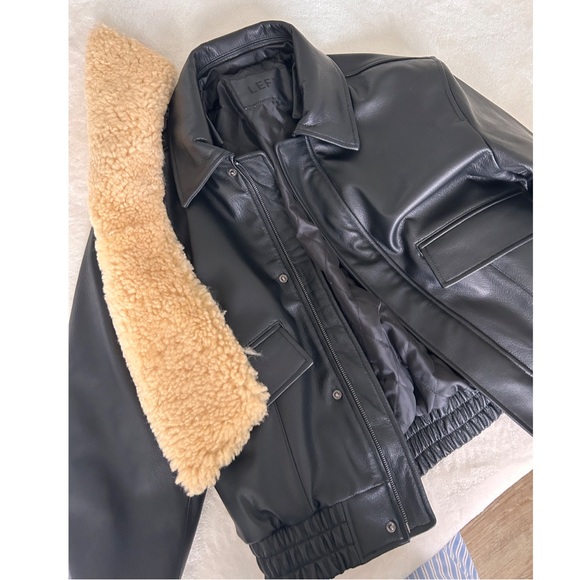 NWT Leftseoul Fur Collar Lambskin Quilted Jacket - Picture 6 of 9